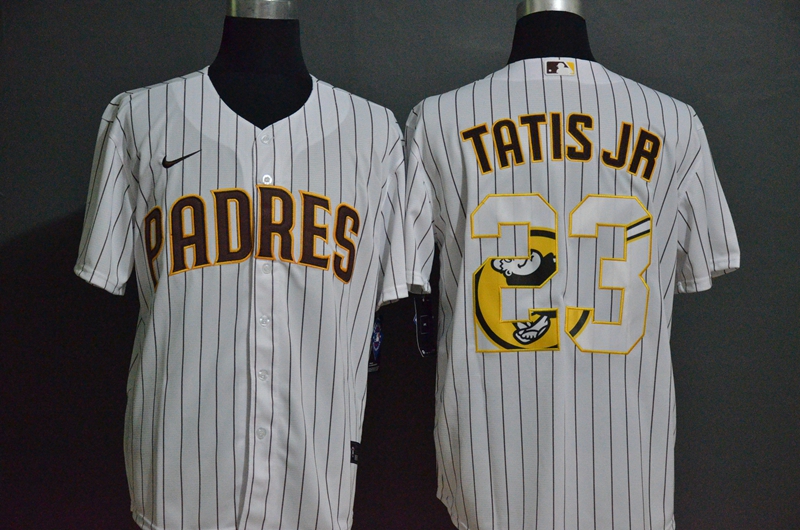 Men San Diego Padres 23 Tatis Jr white Nike Game MLB Jerseys
